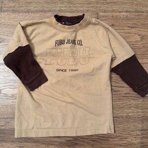 Vintage Y2K FUBU The Collection T Shirt Clothing Company Long Sleeve Waffle 4T